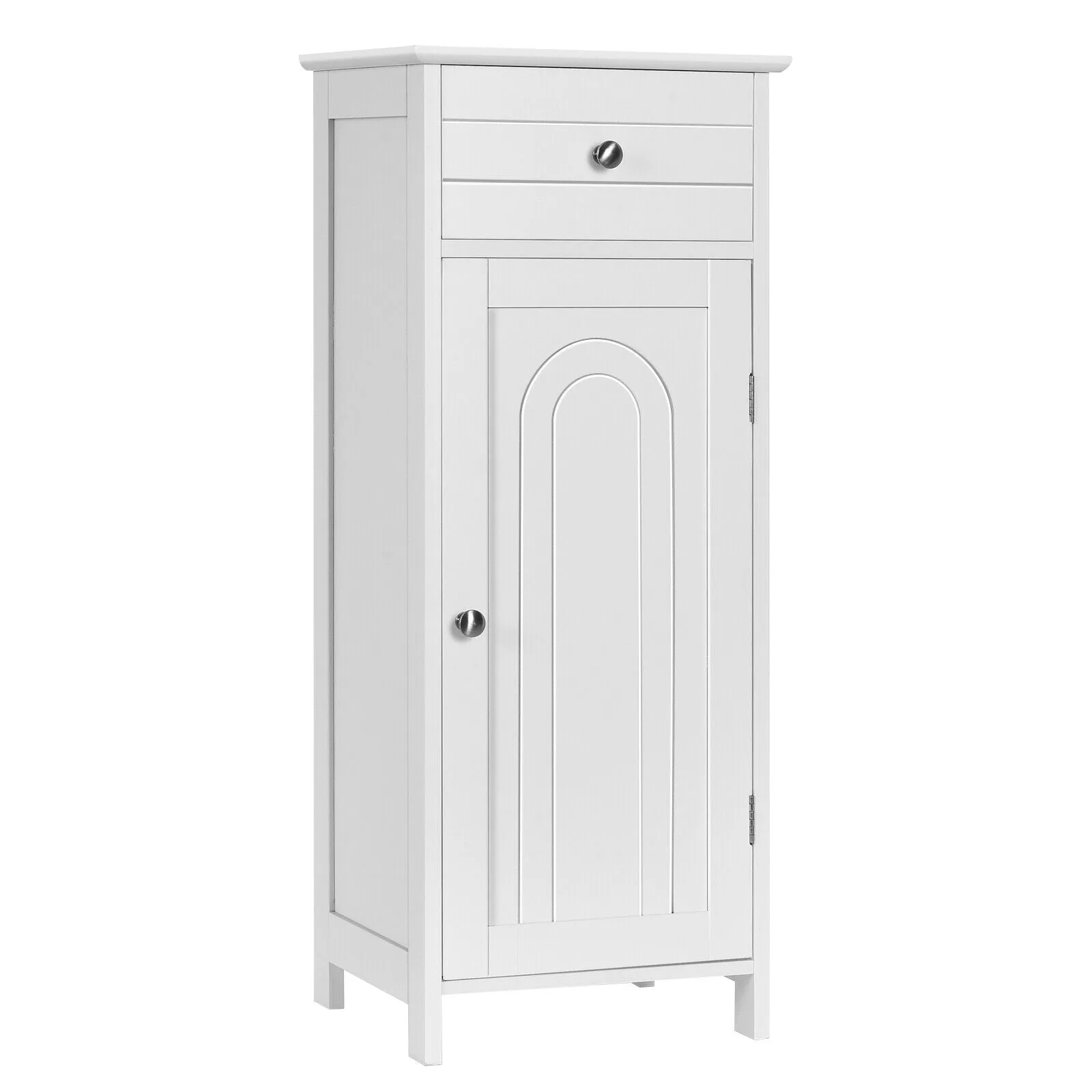 1-Door Freestanding Bathroom Storage Cabinet with Drawer and Adjustable Shelves-White