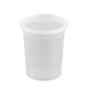32oz Lightweight Clear Plastic Round Deli Container with Lids