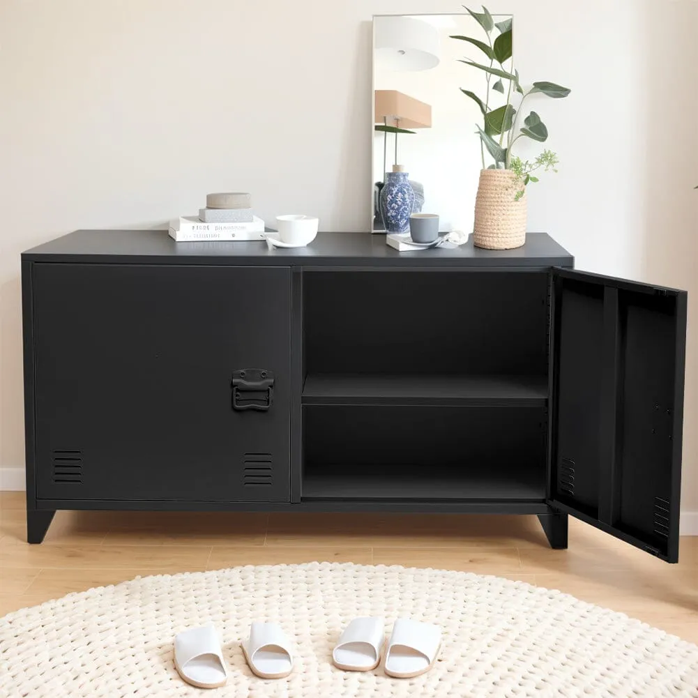3ft W Metal File Cabinet TV stand with Adjustable Shelves for Home and Office