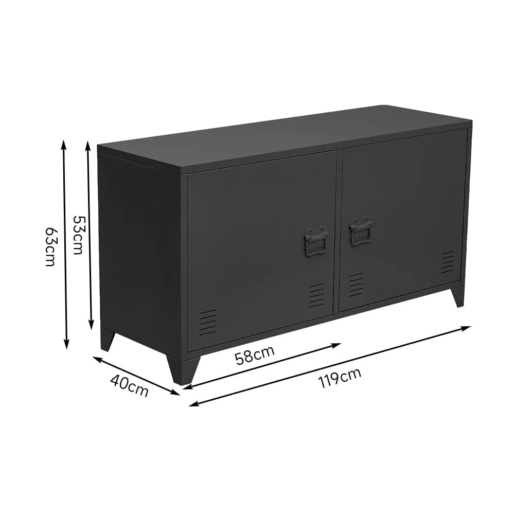 3ft W Metal File Cabinet TV stand with Adjustable Shelves for Home and Office
