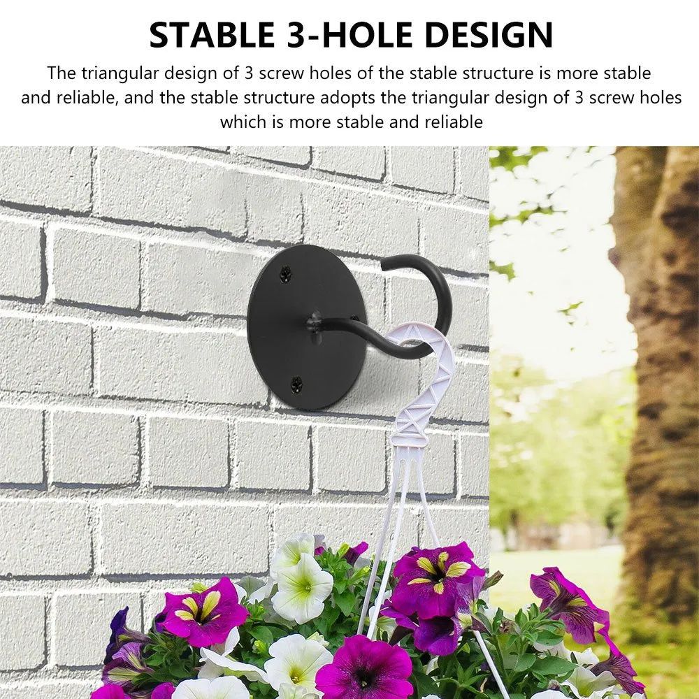 4Pcs Metal Ceiling Wall Plants Lantern Hanging Hooks-White