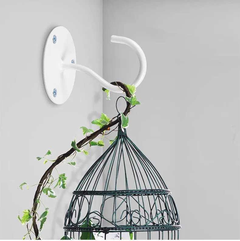 4Pcs Metal Ceiling Wall Plants Lantern Hanging Hooks-White