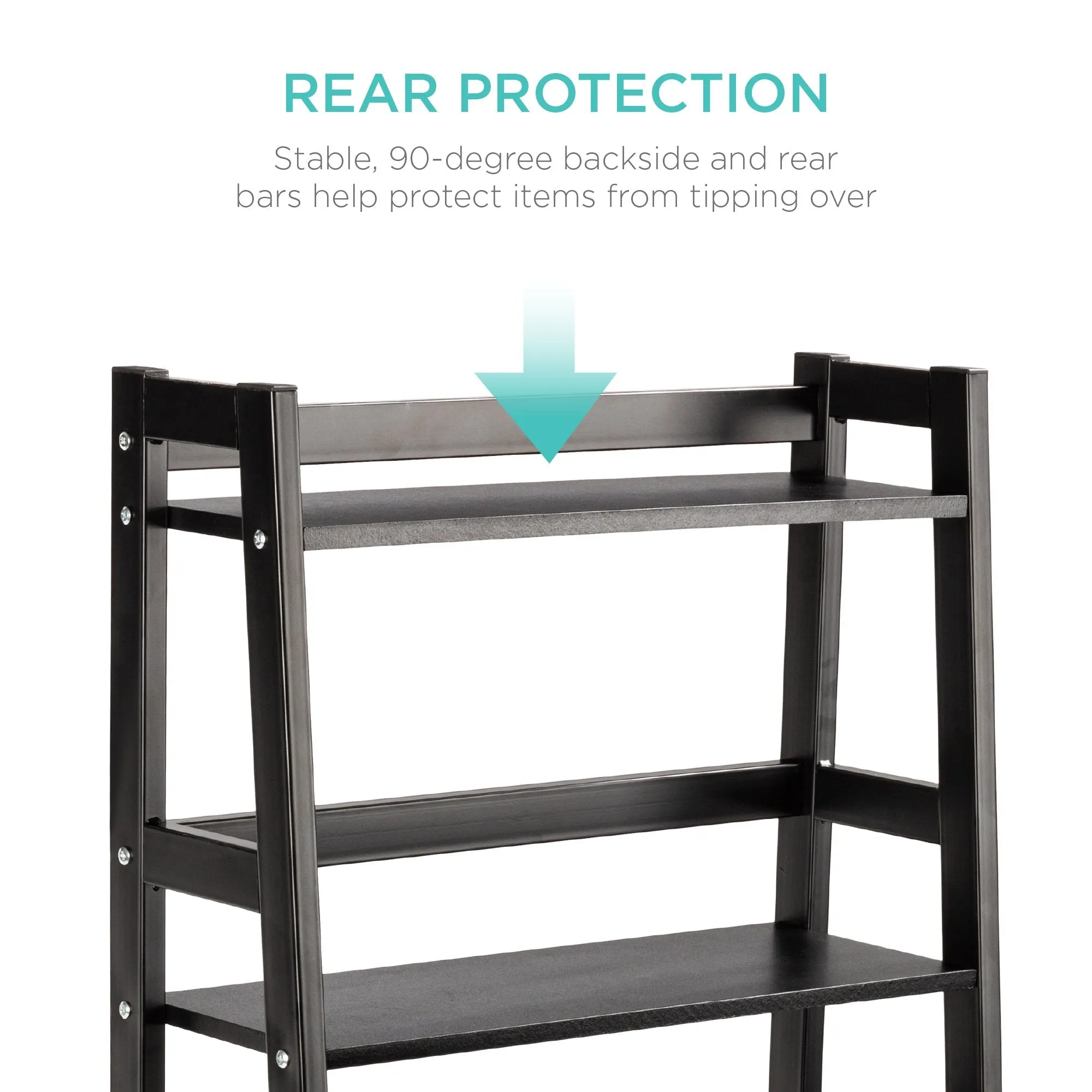 5-Tier Multipurpose Modern Ladder Slant Bookcase Storage Shelf