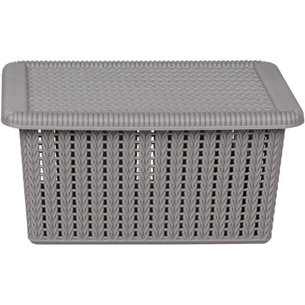 5L Knitted Storage Box Grey