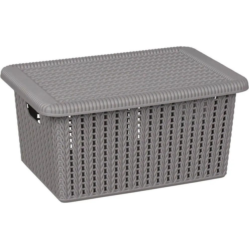 5L Knitted Storage Box Grey