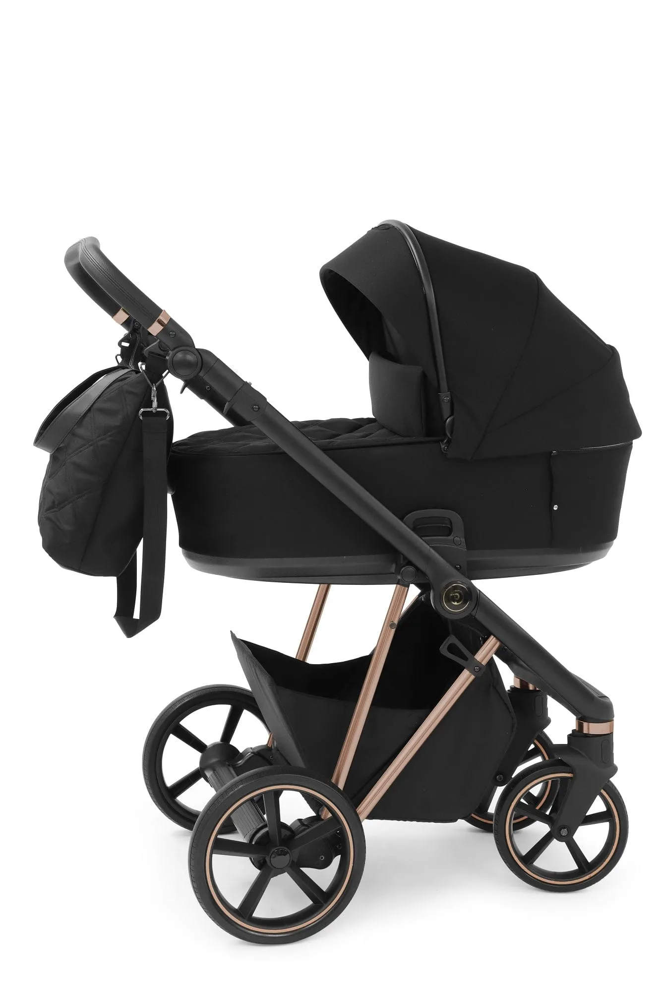 BabyStyle Prestige Vogue 12 Piece Bundle - Ebony/ Gold Frame / Black Leather