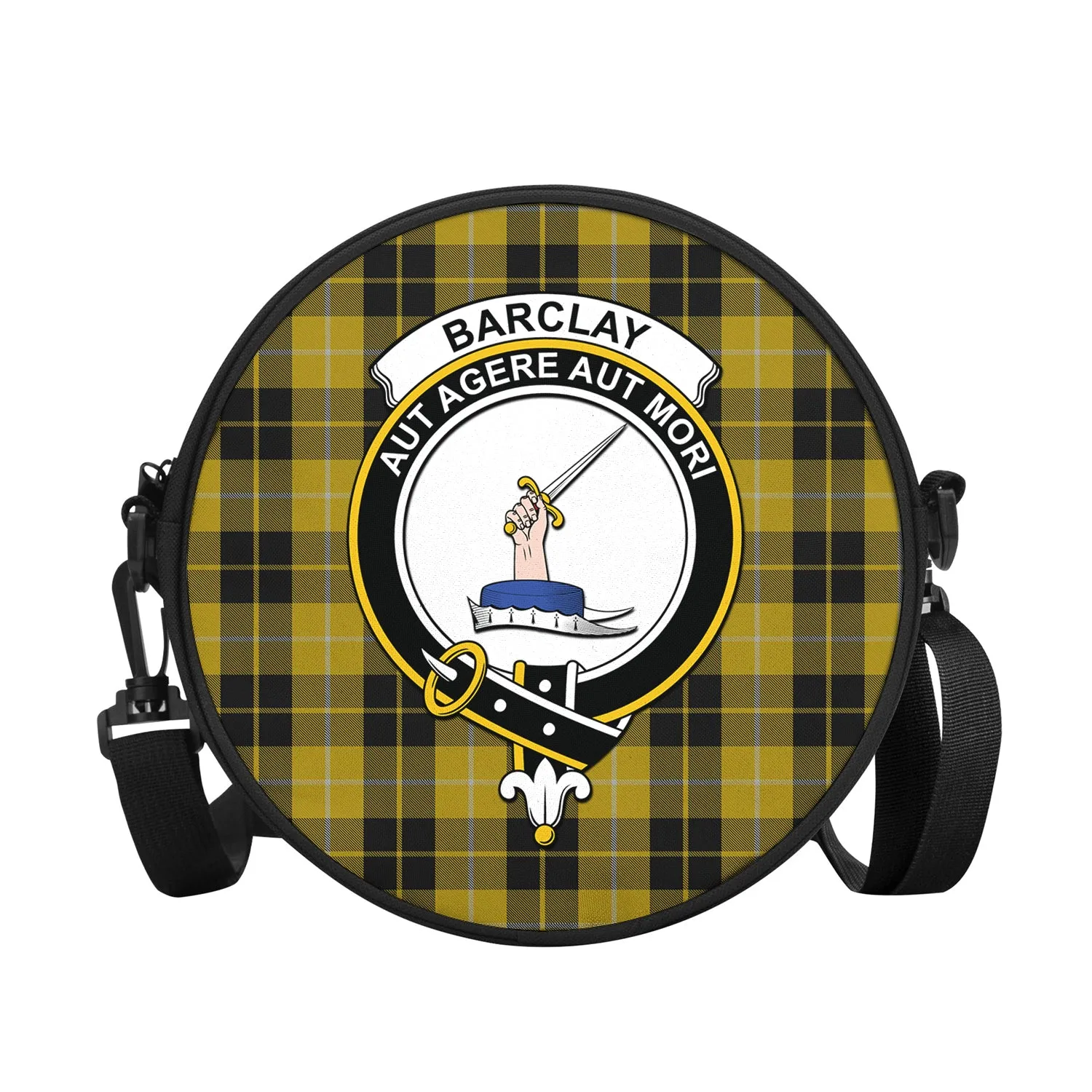 Barclay Dress Tartan Round Satchel Bags with Family Crest