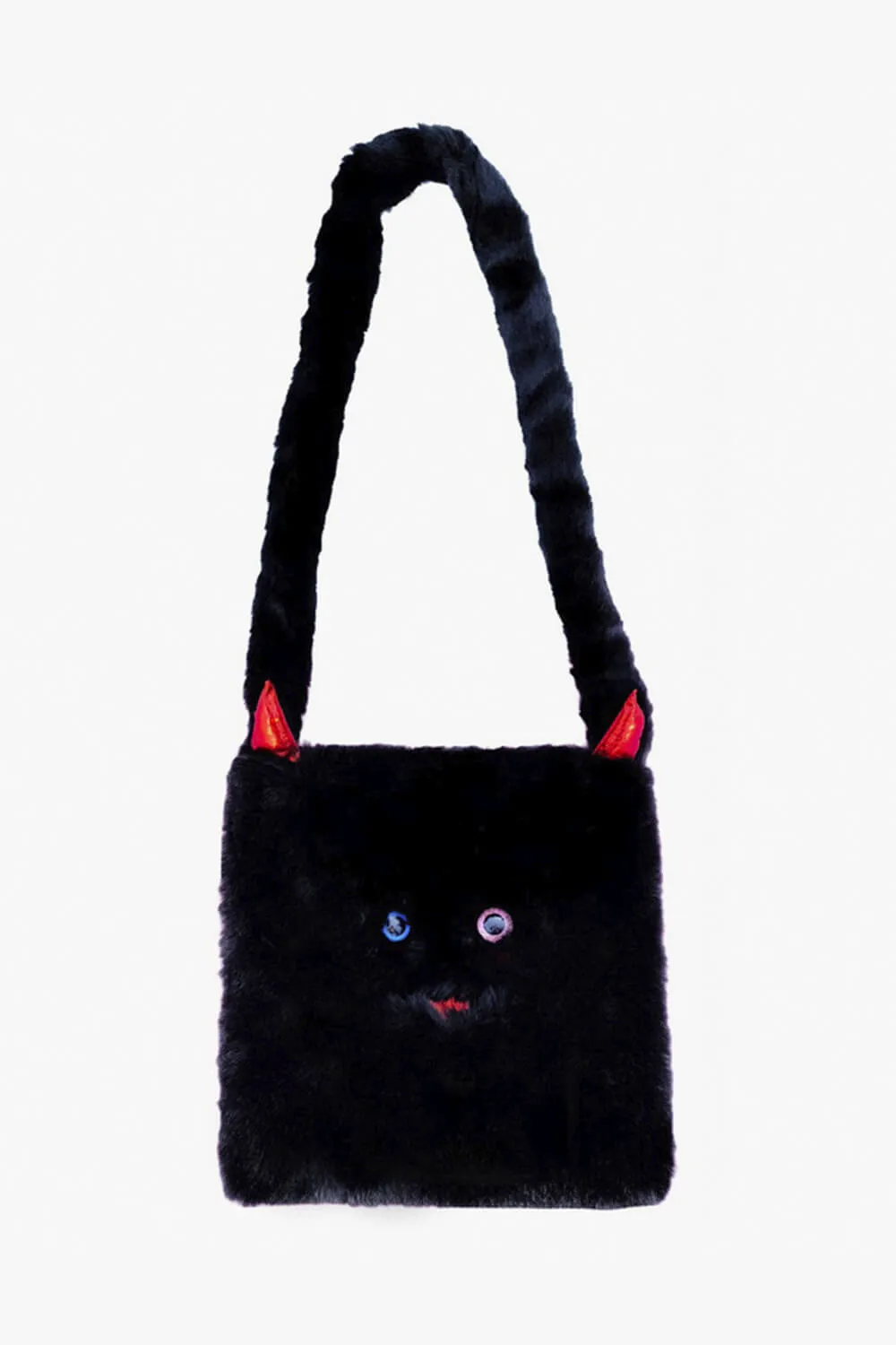 benpaolv Y2K Weirdcore Aesthetic Bag Black Fluffy Little Demon