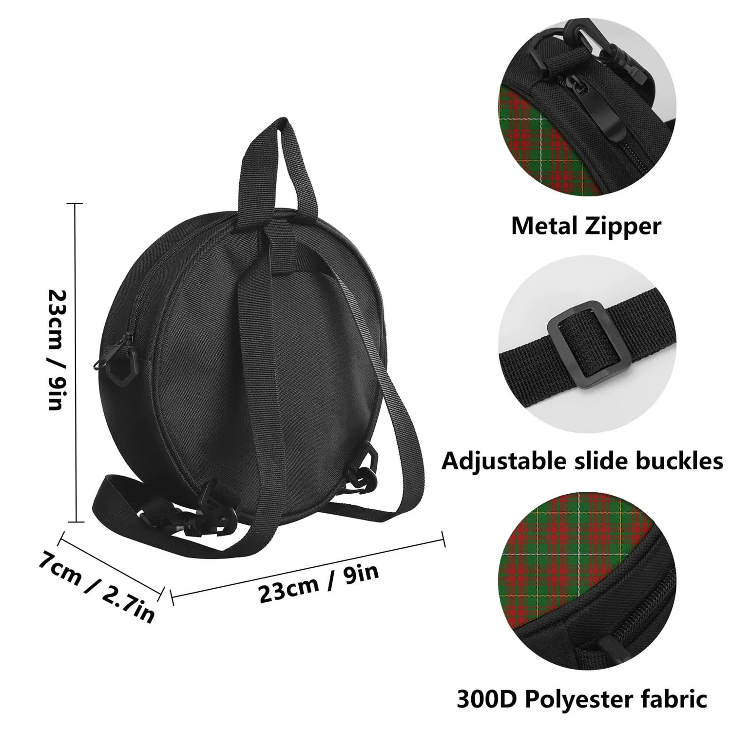 Bruce Hunting Tartan Round Satchel Bags