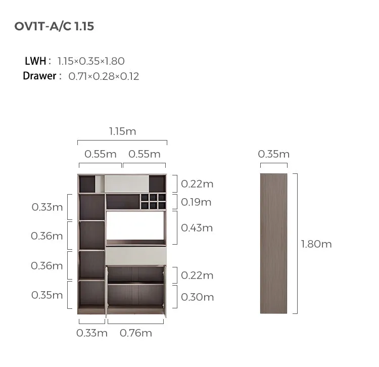 Cappuccino Taupe Dining Cabinet Pantry
