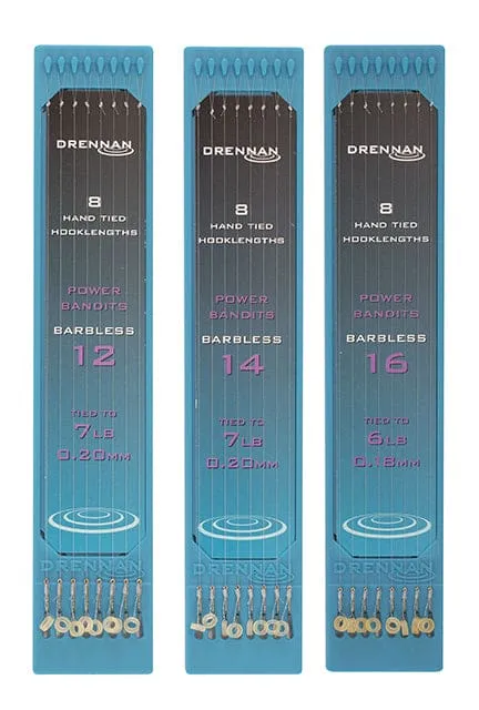 Drennan Power Bandits Plate 6" Barbless Hooks to Nylon