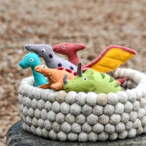 Felt Ball Basket - Sandy Beige 30cm