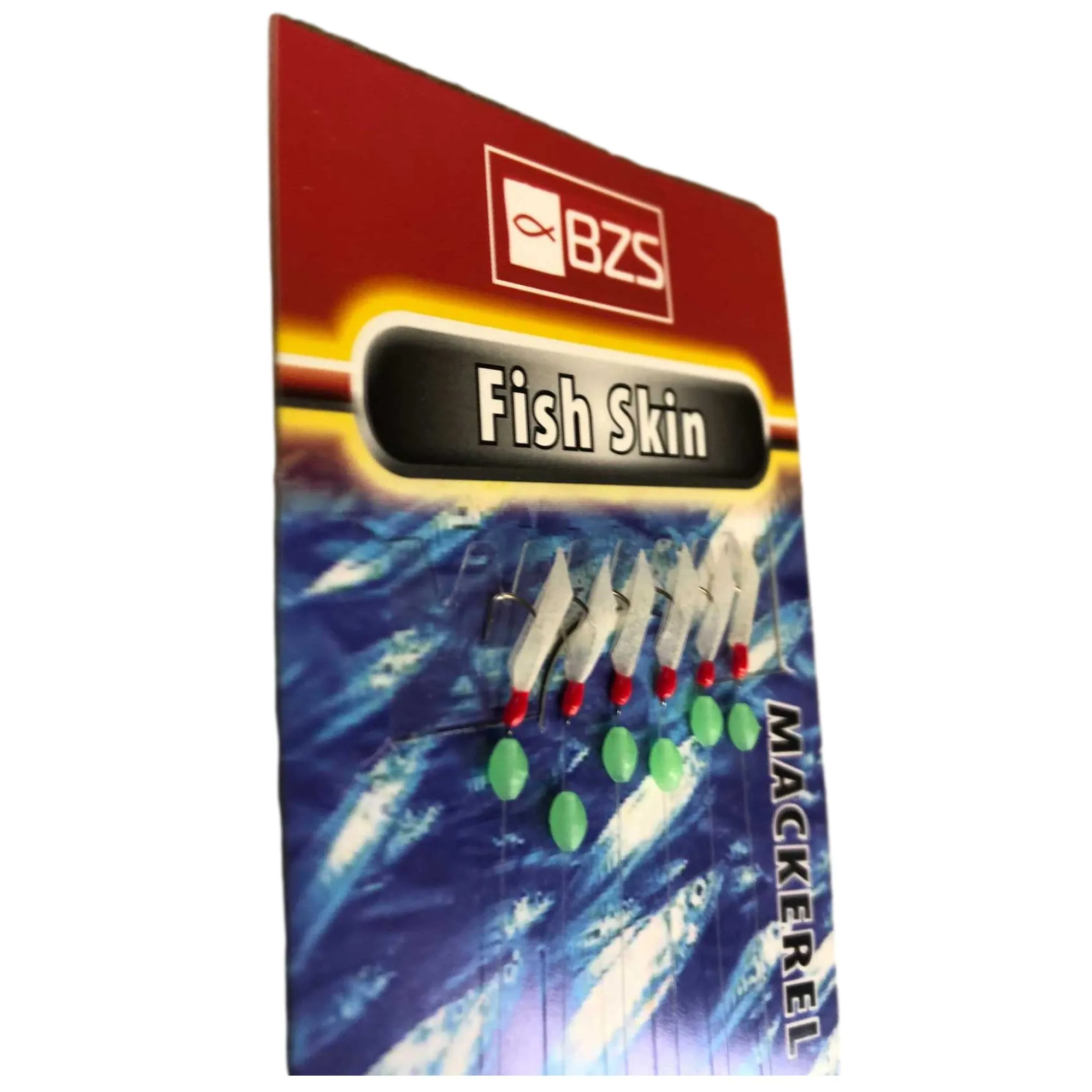 Fish Skin Sabiki Launce Mackerel Tinsel Feathers - 5 Packets, 6 Hooks Each, Size 12