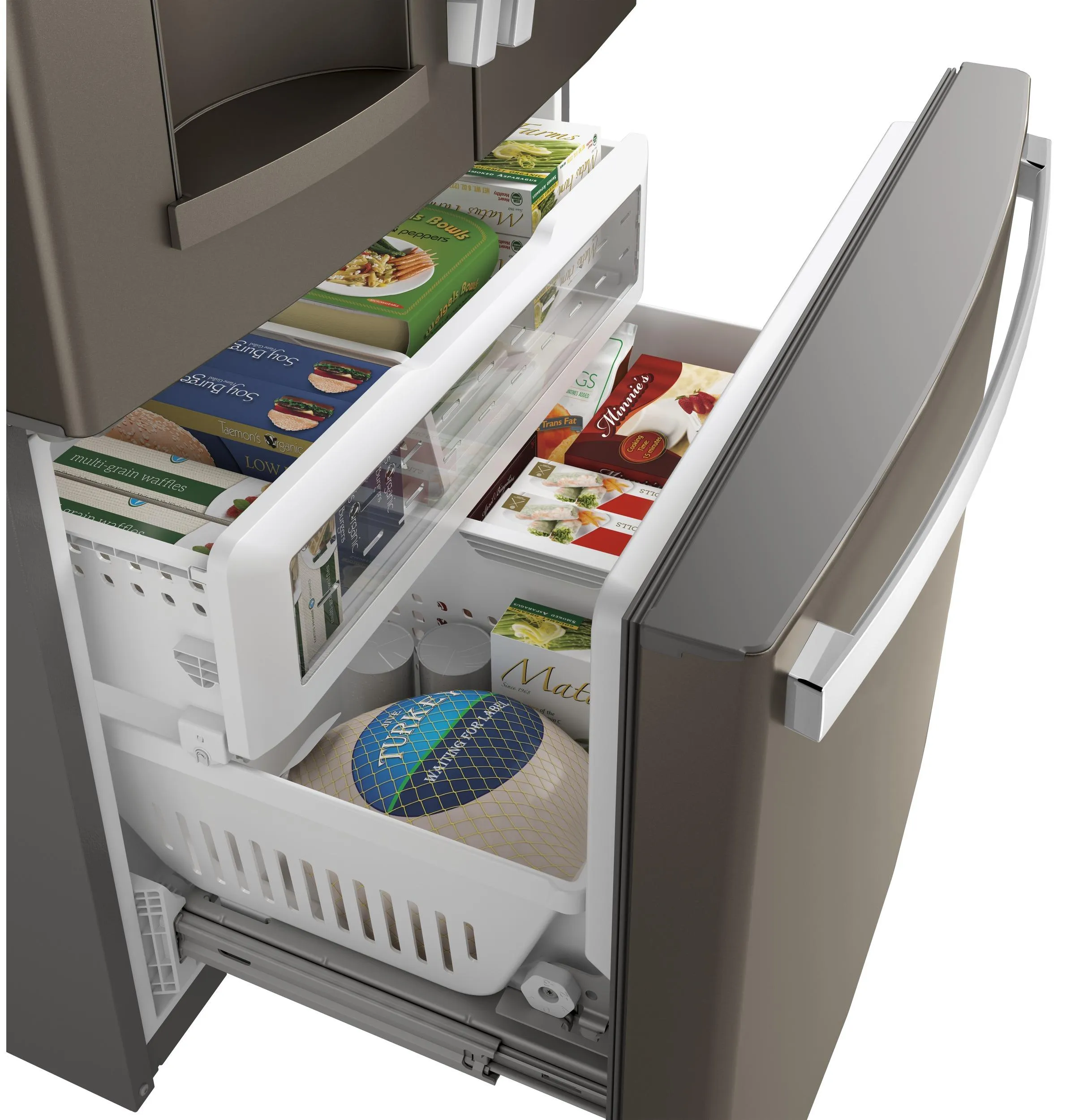 GFD28GMLES GE® 27.7 Cu. Ft. French-Door Refrigerator with Door In Door