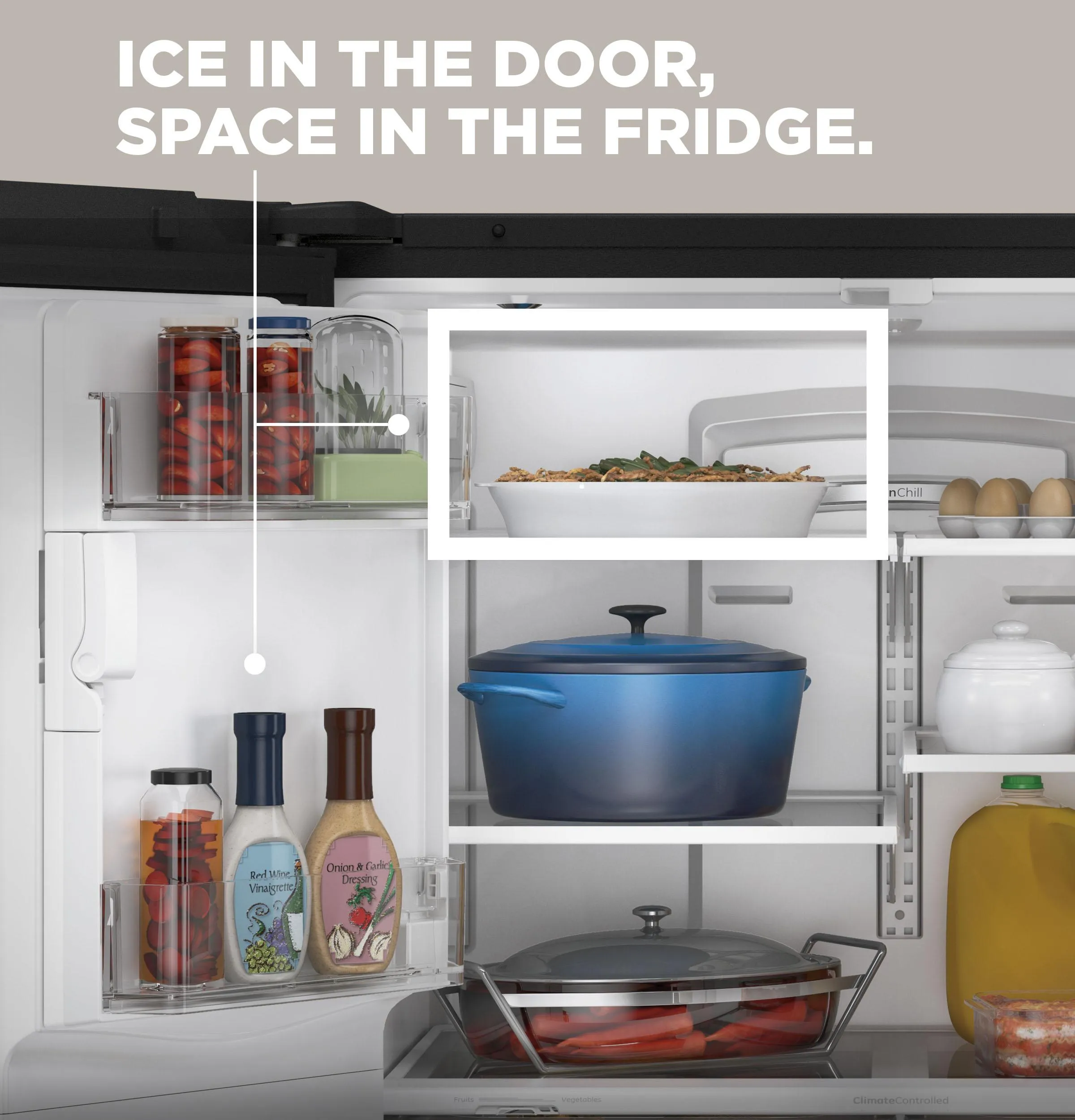 GFD28GMLES GE® 27.7 Cu. Ft. French-Door Refrigerator with Door In Door