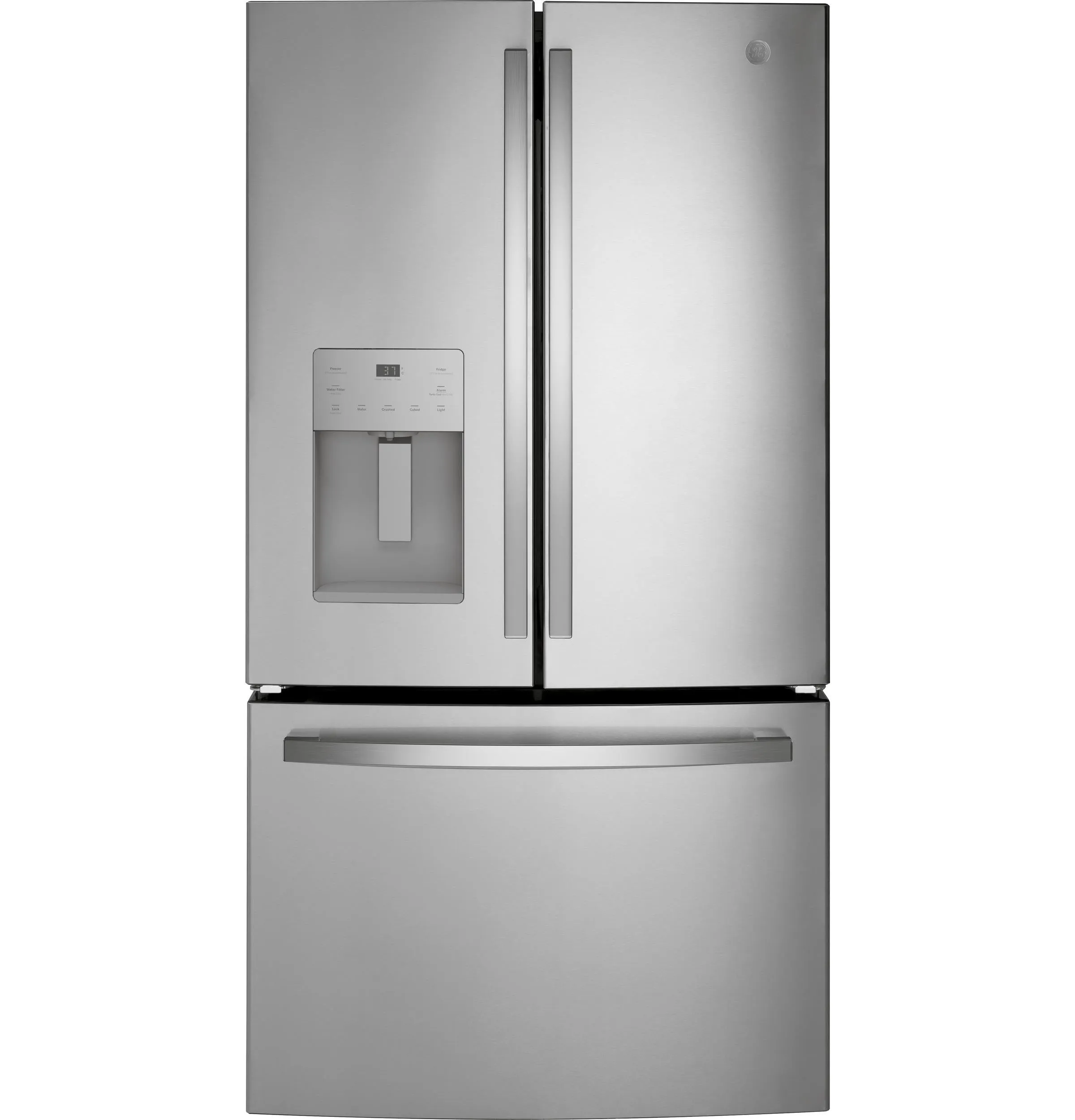 GYE21JYMFS GE® ENERGY STAR® 20.6 Cu. Ft. Fingerprint Resistant Counter-Depth French-Door Refrigerator