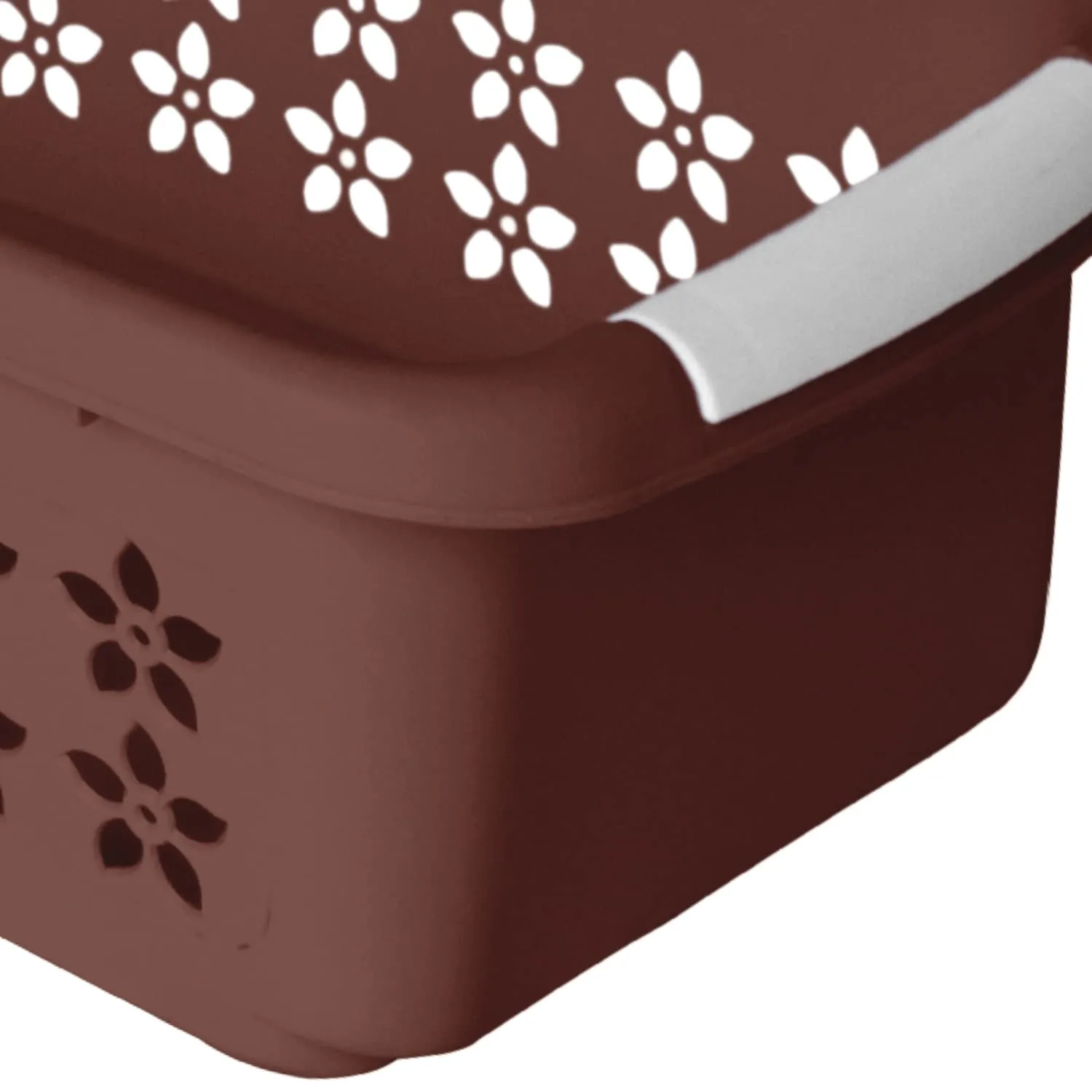 Heart Home Multipurpose Rectangle Shape Plastic Storage Basket for Kitchen, Fruit Basket, Office Table, Storage Organizer Large Pack of 3 (Brown)
