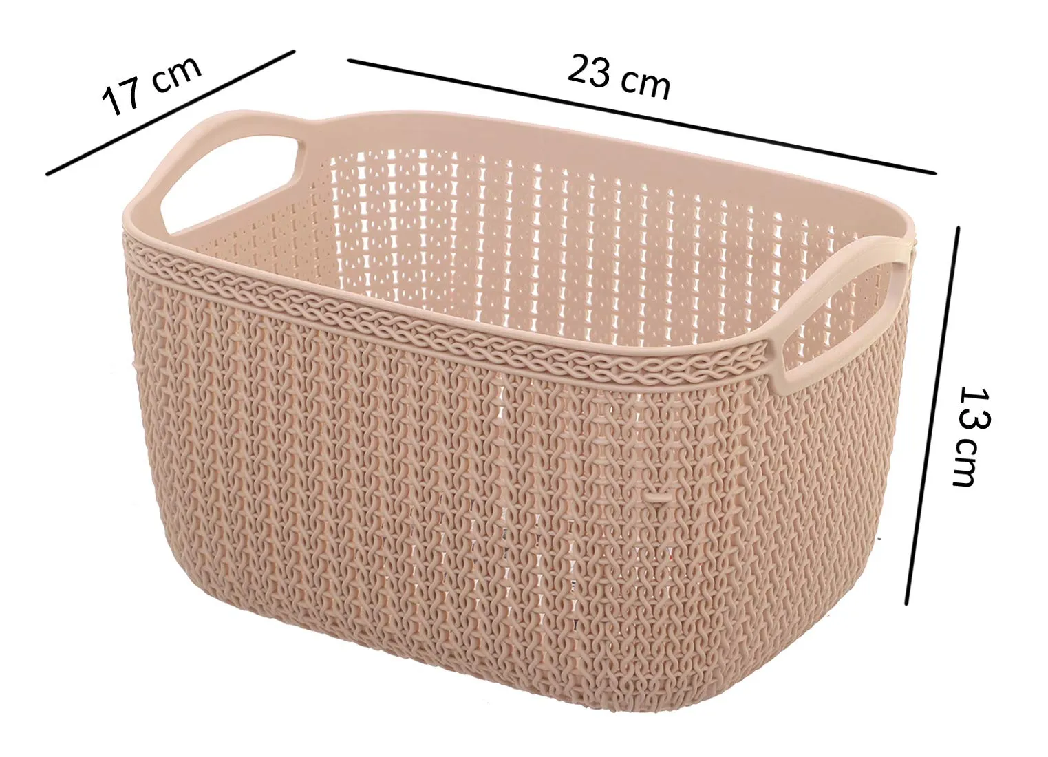 Kuber Industries Fruit Basket For Dining Table|Plastic Basket For Storage|Flexible Kitchen Storage Baskets|Pack of 2 (Peach)