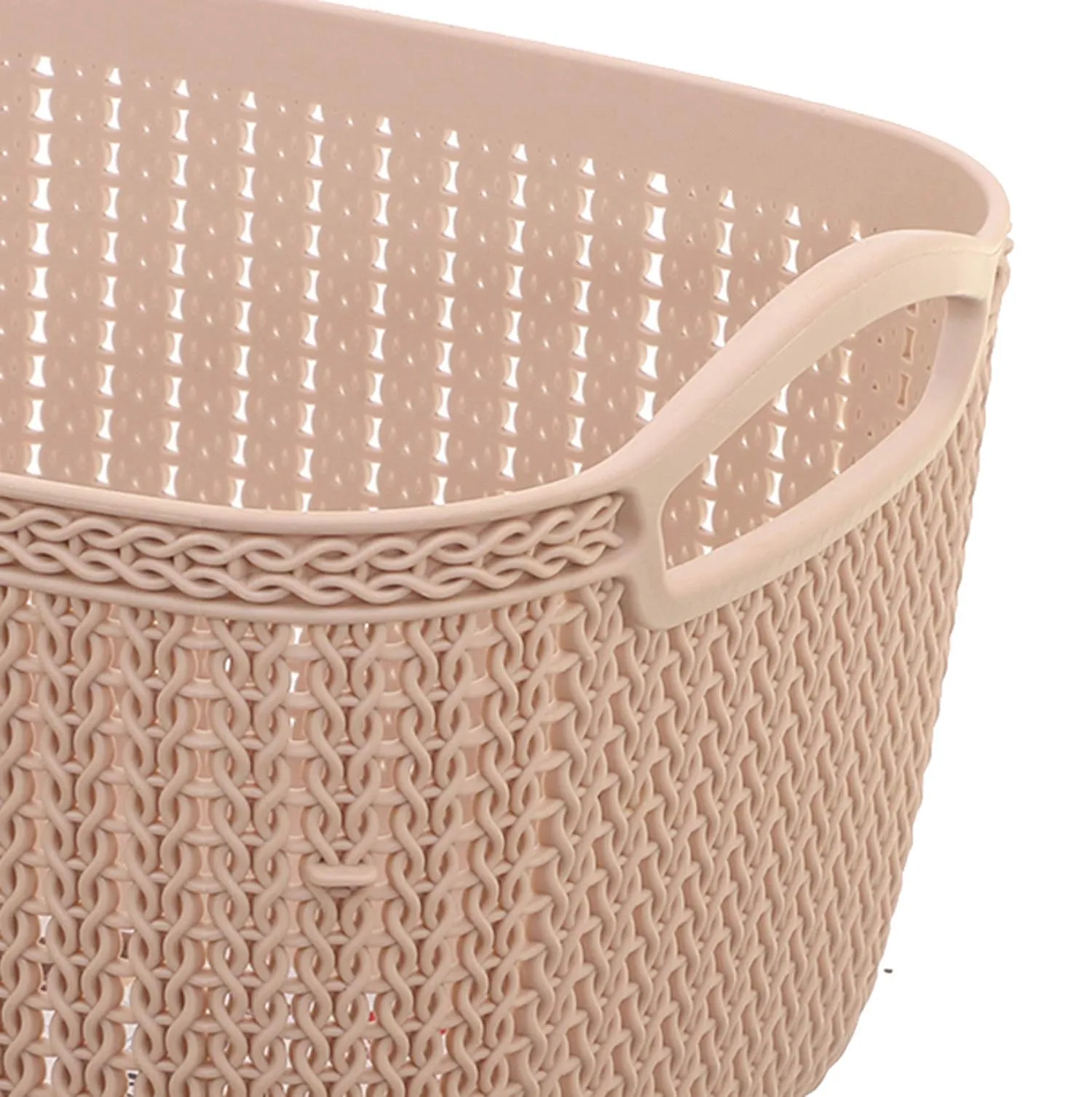 Kuber Industries Fruit Basket For Dining Table|Plastic Basket For Storage|Flexible Kitchen Storage Baskets|Pack of 2 (Peach)