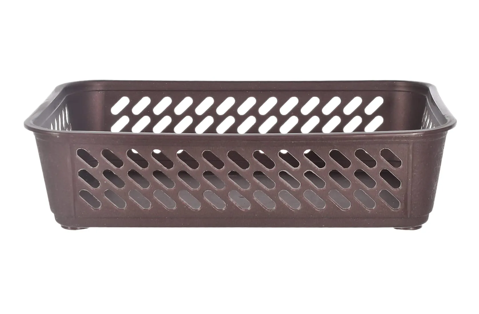 Kuber Industries Multiuses Super Tidy Plastic Tray/Basket/Organizer- Pack of 2 (Grey & Brown) -46KM0581