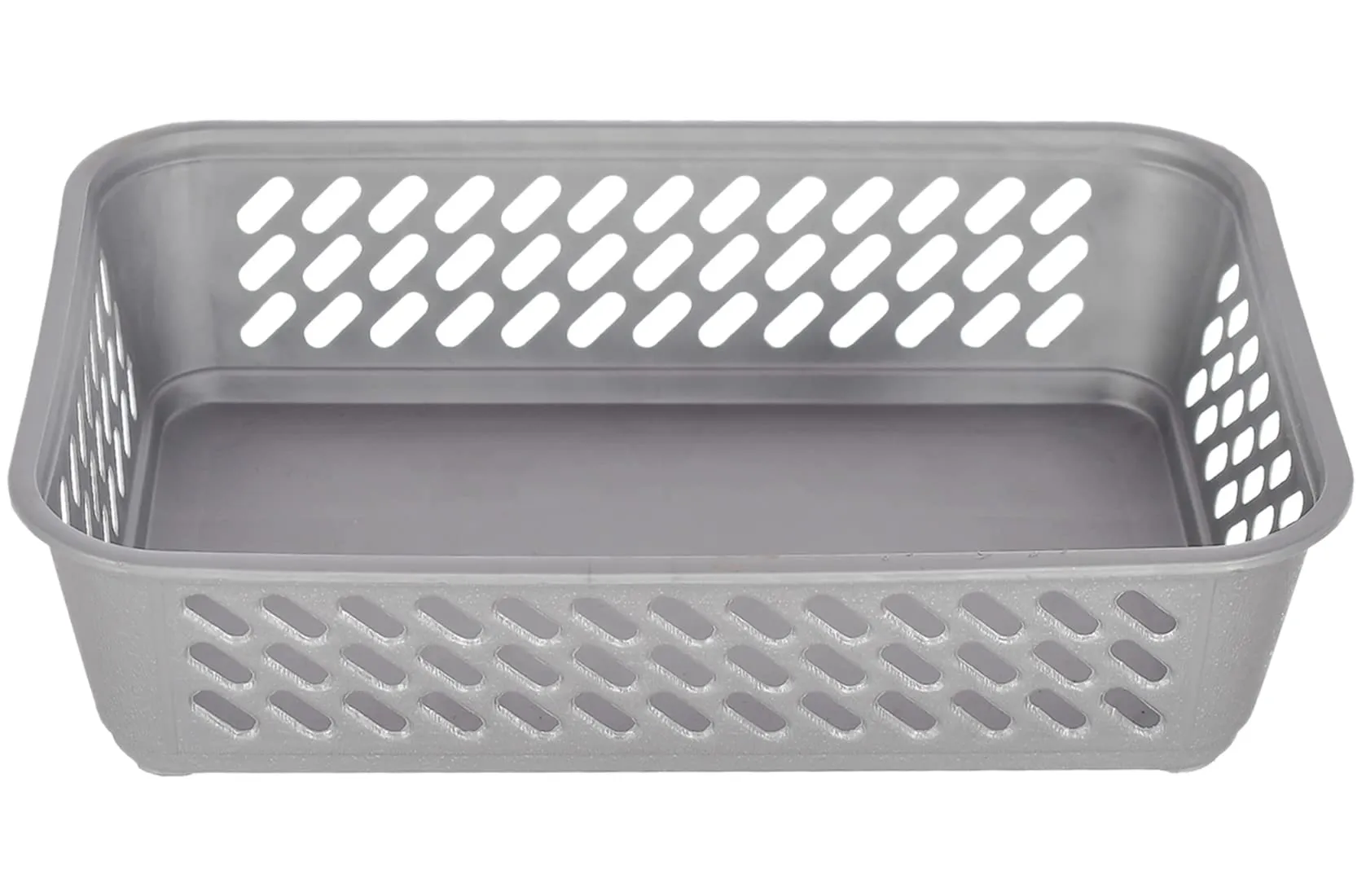 Kuber Industries Multiuses Super Tidy Plastic Tray/Basket/Organizer- Pack of 2 (Grey & Brown) -46KM0581