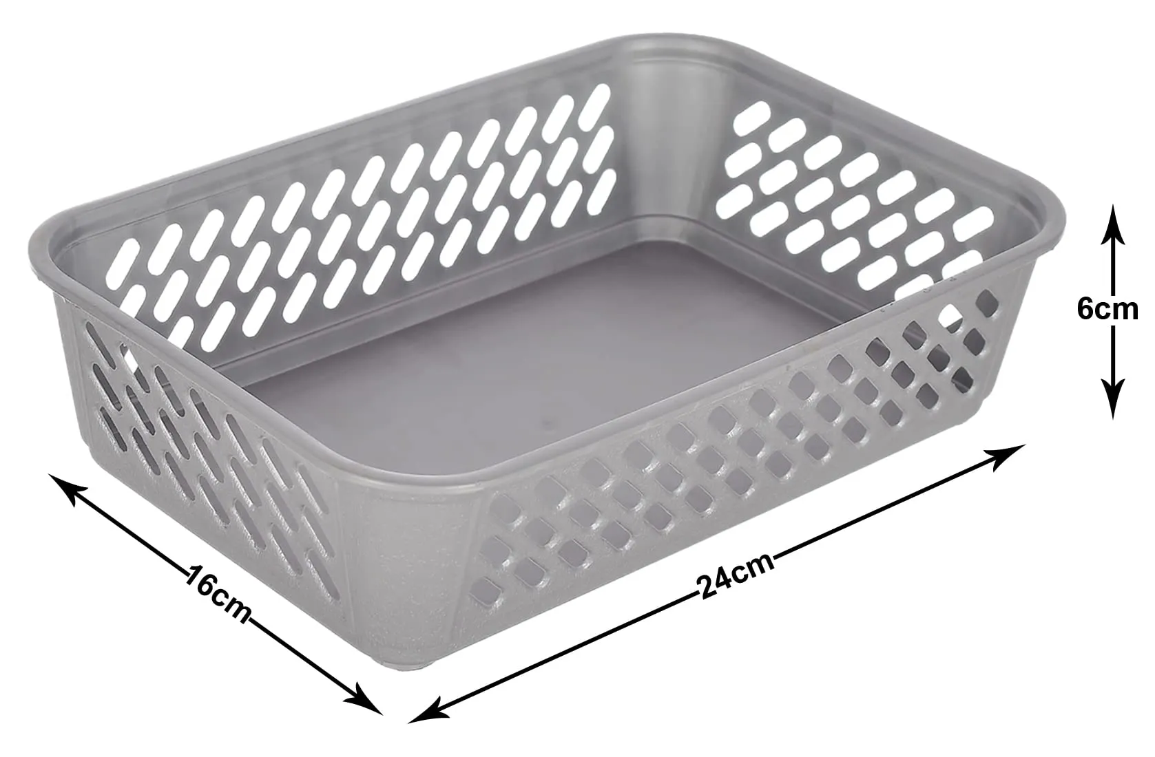 Kuber Industries Multiuses Super Tidy Plastic Tray/Basket/Organizer- Pack of 2 (Grey & Brown) -46KM0581