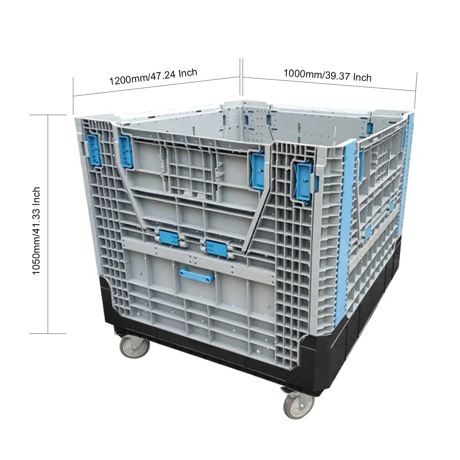 Large Heavy Duty Mobile Storage Bin Container - 4 Pack