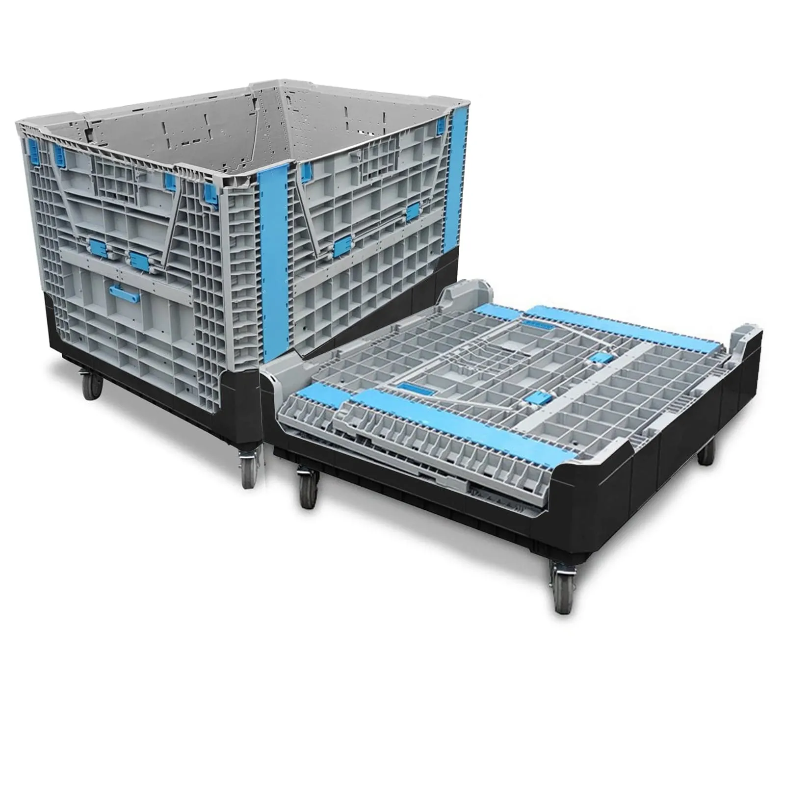 Large Heavy Duty Mobile Storage Bin Container - 4 Pack