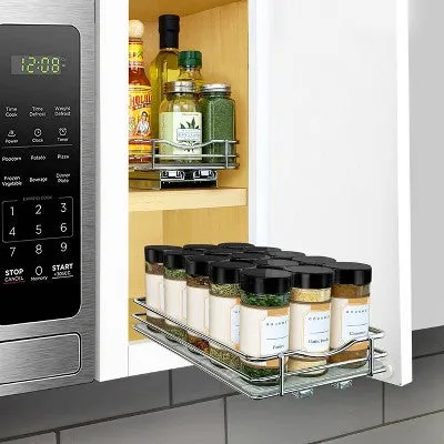 Lynk Professional Slide Out Spice Rack Upper Cabinet Organizer - 6" Wide