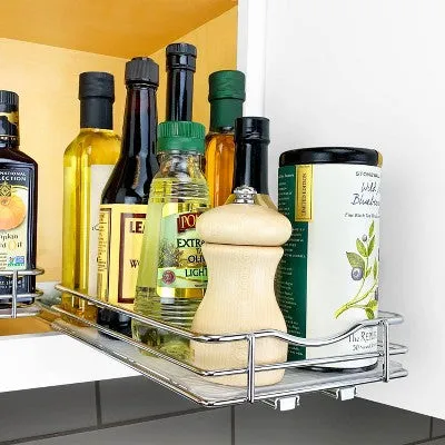 Lynk Professional Slide Out Spice Rack Upper Cabinet Organizer - 6" Wide