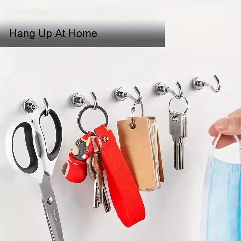 Magnetic Hooks, 8 Lbs Heavy Duty Earth Magnets with Hooks for Cruise Cabin, 8Pcs Strong Cruise Magnetic Hooks for Hanging, Metal Magnetic Hanger for Grill, Fridge, Kitchen
