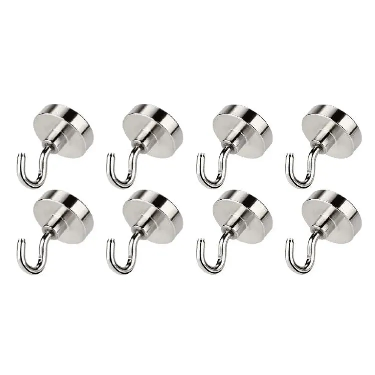 Magnetic Hooks, 8 Lbs Heavy Duty Earth Magnets with Hooks for Cruise Cabin, 8Pcs Strong Cruise Magnetic Hooks for Hanging, Metal Magnetic Hanger for Grill, Fridge, Kitchen
