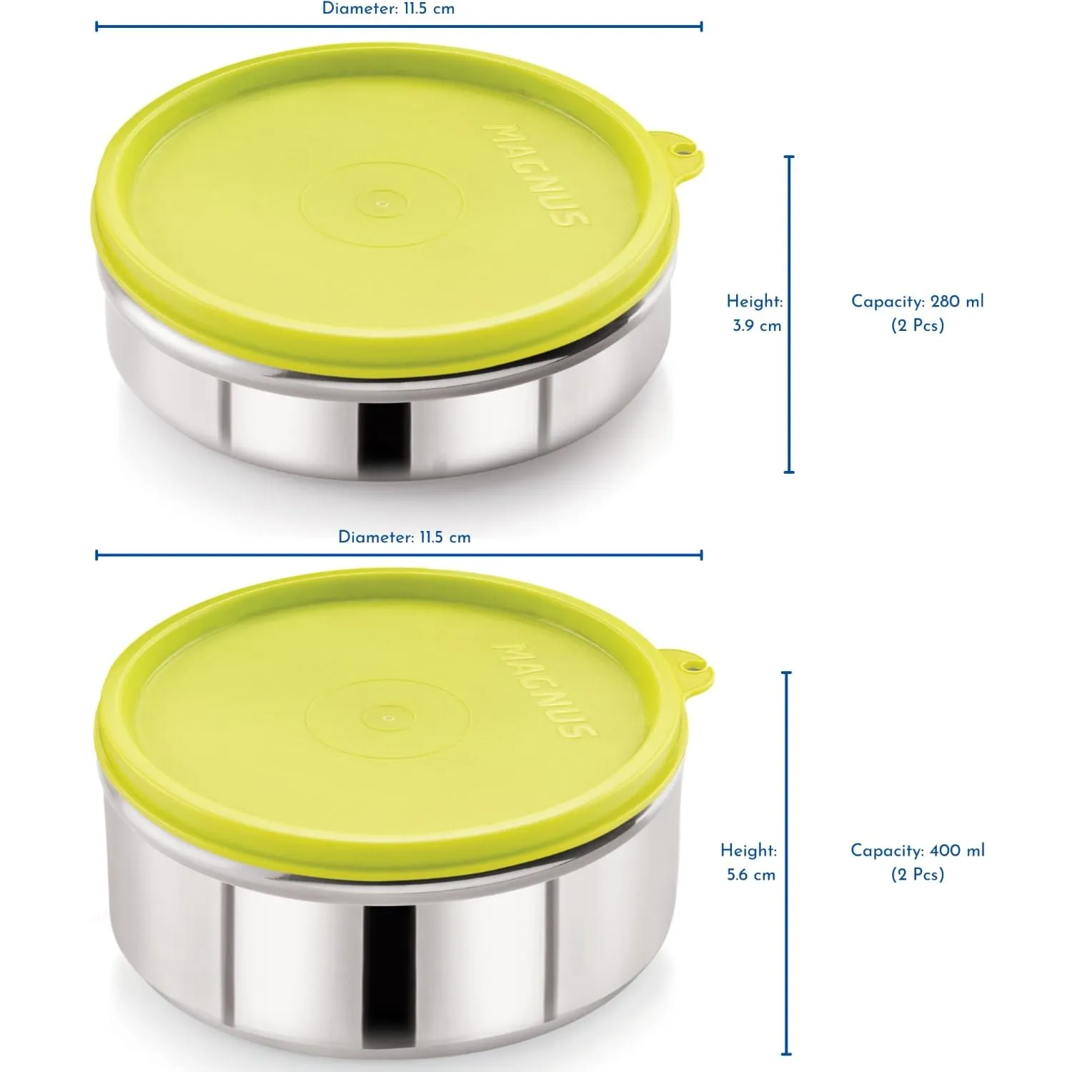 Magnus Easy Lock Stainless Steel Container Set of 4
