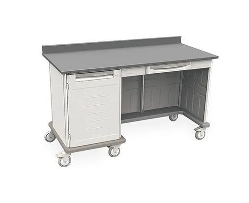 Metro SXRMWTK36EBS3 Starsys Triple Kneewell Mobile WorkCenter with epoxy Resin Top, 28.6" x 63.2" x 36.5"