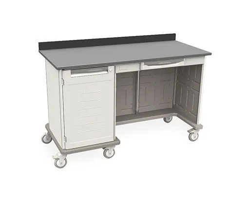 Metro SXRMWTK39EBS3 Starsys Triple Kneewell Mobile WorkCenter with epoxy Resin Top, 28.6" x 63.2" x 39.5"