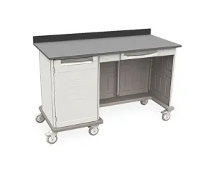 Metro SXRMWTK39EBS3 Starsys Triple Kneewell Mobile WorkCenter with epoxy Resin Top, 28.6" x 63.2" x 39.5"