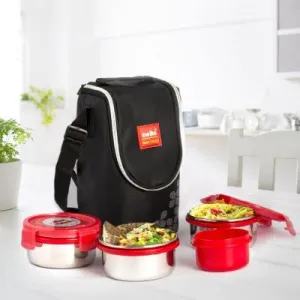 MF Click 4 Steel Lunch Box, Set of 4
