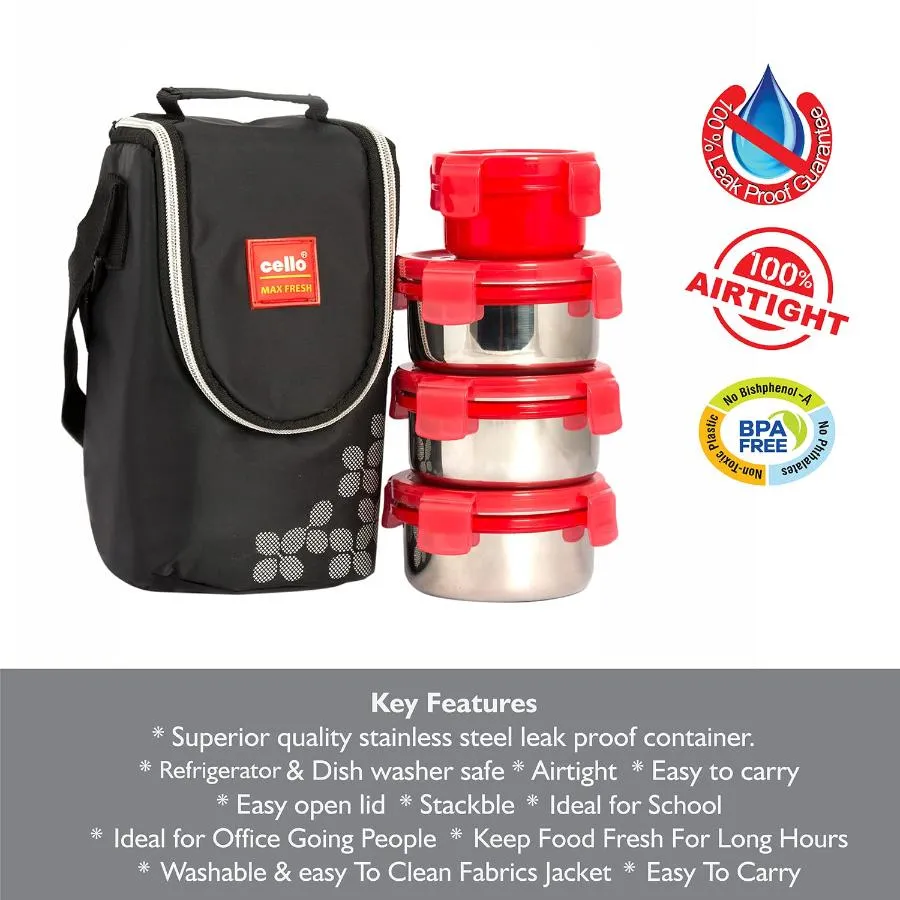 MF Click 4 Steel Lunch Box, Set of 4