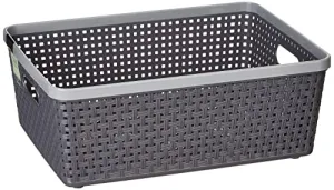 Nakoda 555 Dune Storage Basket Without Lid Multipurpose Use for Kitchen & Home Organiser Box for Fruits Vegetables, Toys, Stationary items, Color May Vary, (33 x 25.3 x 13.1) cm