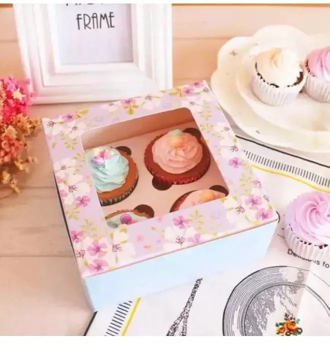 Pink/Blue cookie cup cake gift box x1pc