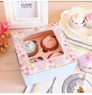 Pink/Blue cookie cup cake gift box x1pc