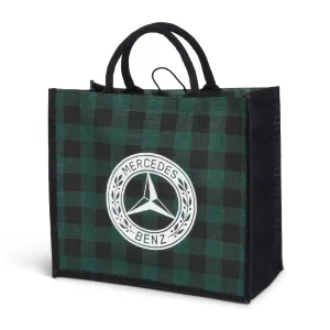 Plaid Woods Jute Tote