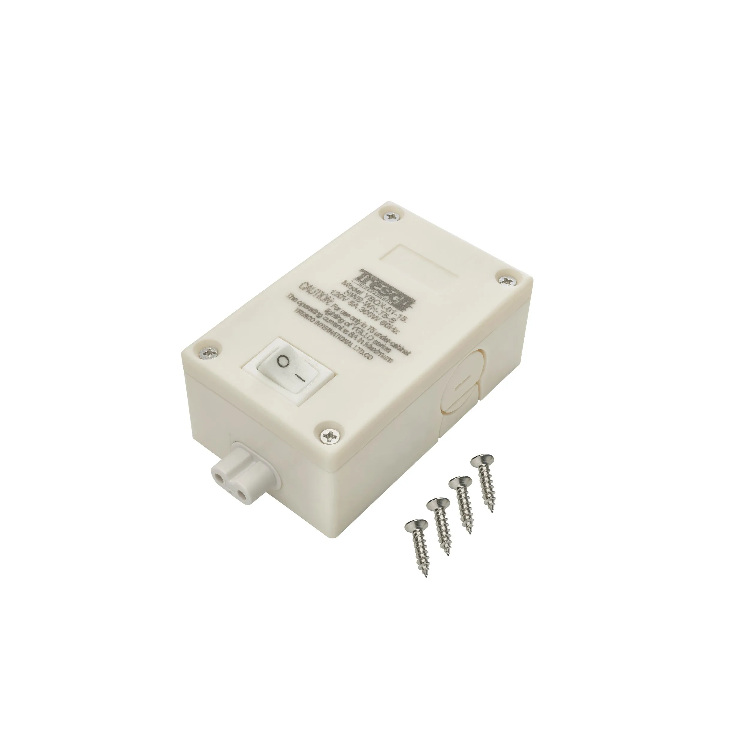 Tresco WHITE T5 HARDWIRE BOX W/ SWITCH L-HWB-WH-T5-S-1