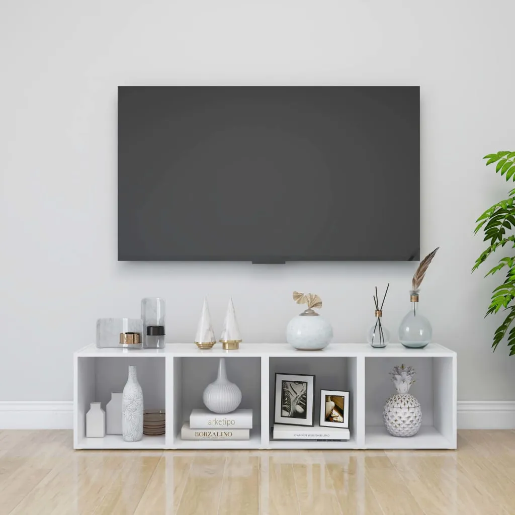 TV Cabinets 2 pcs White 37x35x37 cm Chipboard