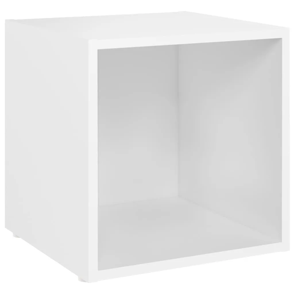 TV Cabinets 2 pcs White 37x35x37 cm Chipboard