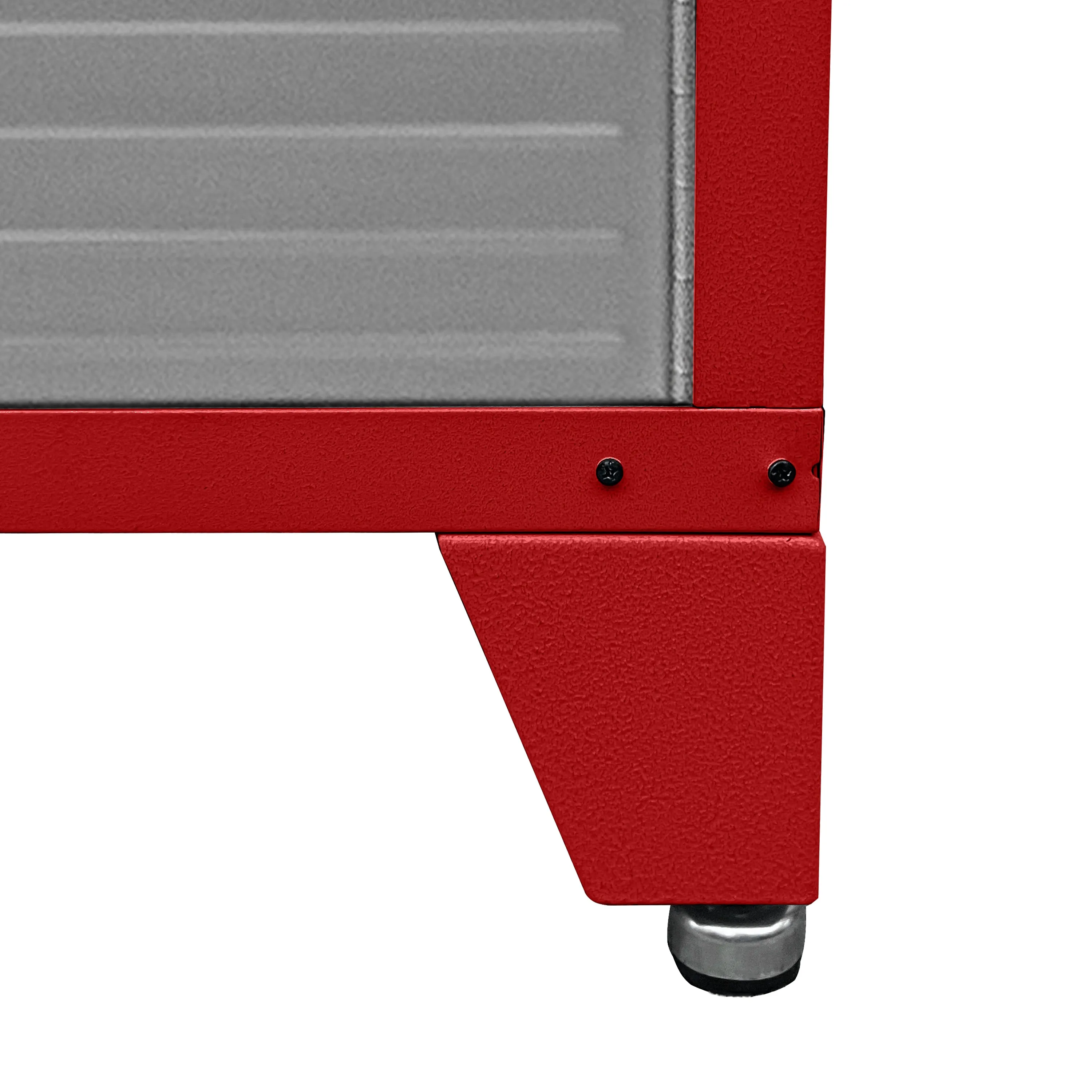 UltraHD® 6" H Steel Leveling Feet with Rubber Base, Red