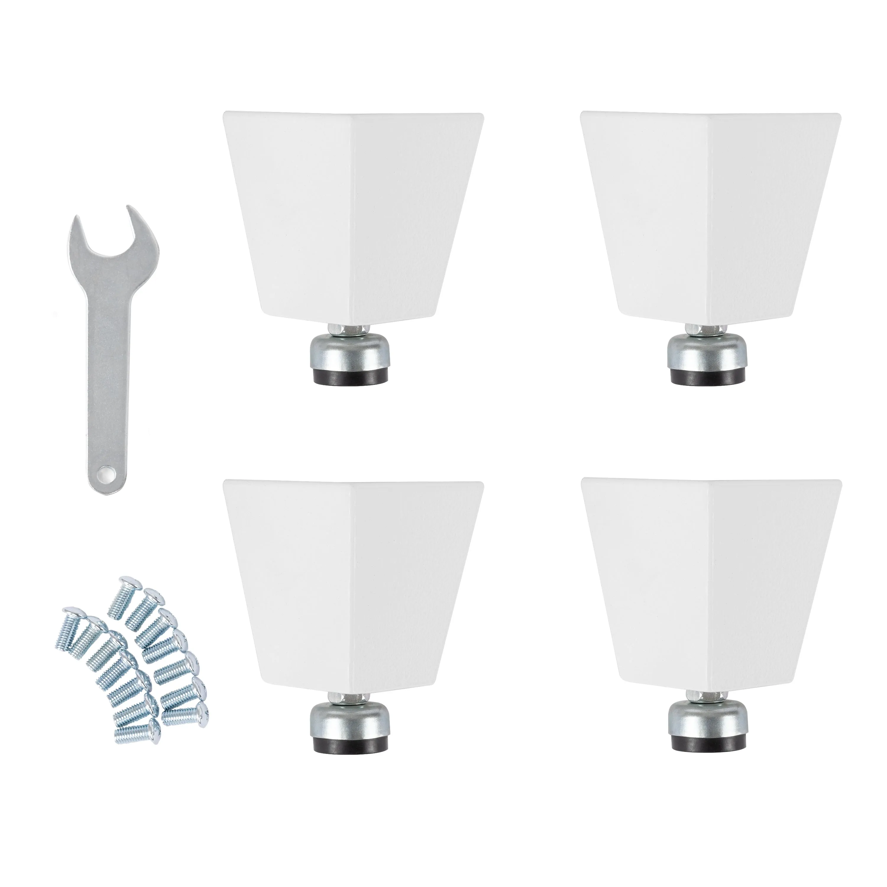 UltraHD® 6" H Steel Leveling Feet with Rubber Base, White