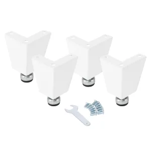 UltraHD® 6" H Steel Leveling Feet with Rubber Base, White