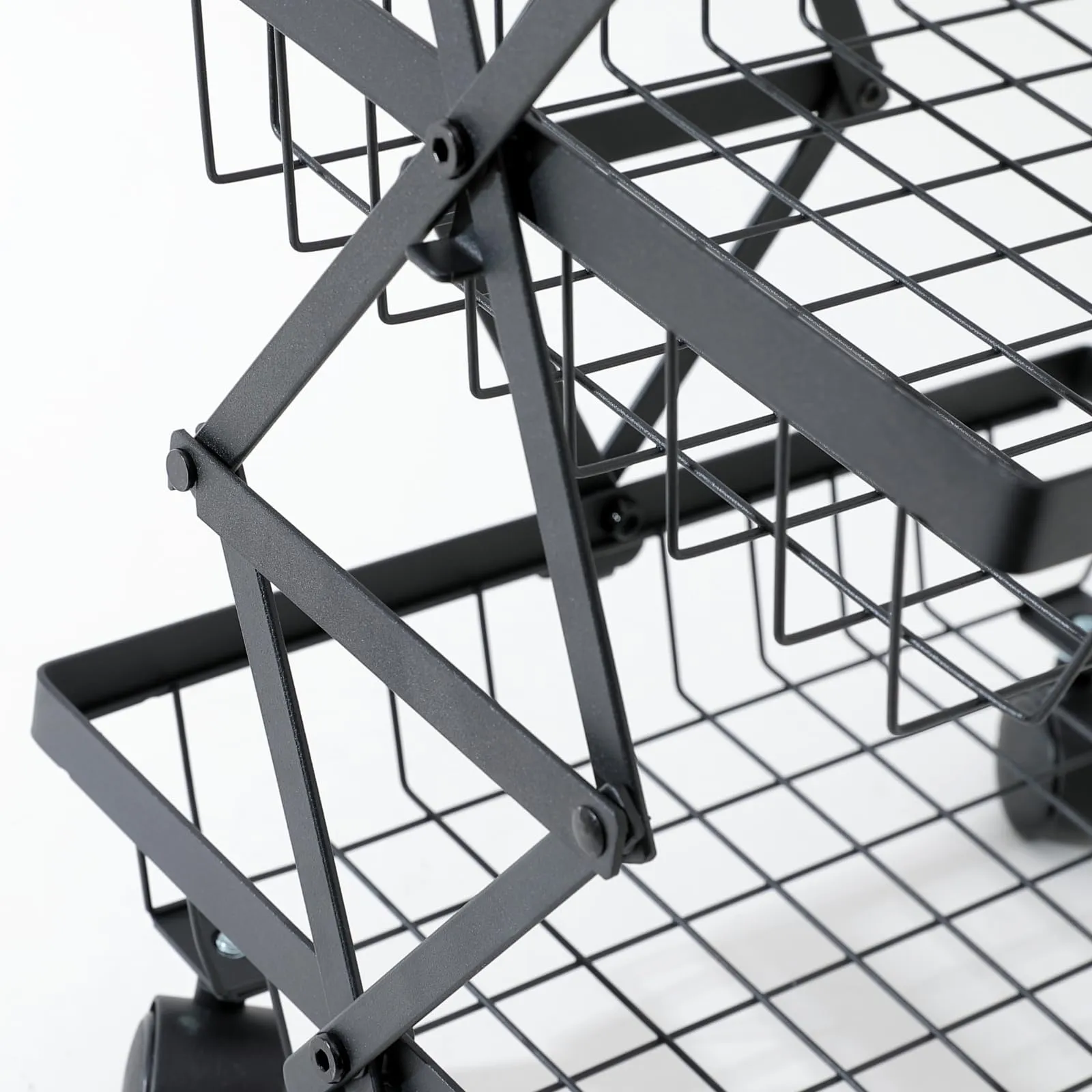 UMAI Collapsible Storage Organizer Baskets Three Layer | Kitchen Racks for Storage of Fruits & Vegetables | Foldable Storage | Kitchen Organizer Items and Storage | Black