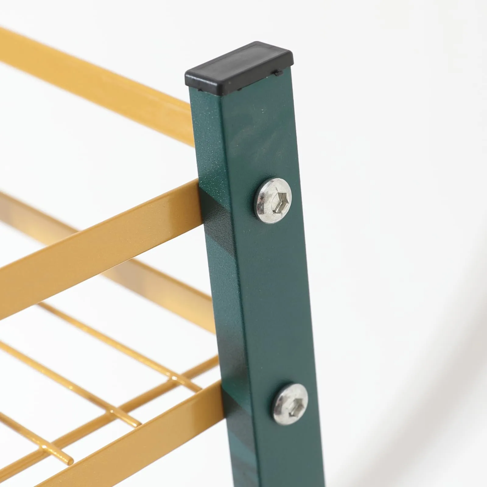 UMAI Trapezoidal Two-Layer Seasoning Rack | Wall Mounted Kitchen Storage Shelf Organizer for Spices and Other Kitchen Essentials | Space Saving Durable Seasoning Rack (Green Gold)